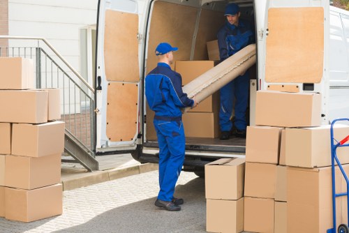 Man and van moving boxes in a Finsbury Park flat move