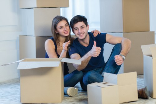 Careful handling of household items during a move in Finsbury Park