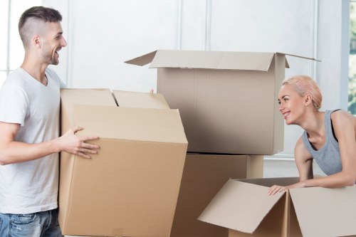 Furniture and boxes being loaded for a move in Finsbury Park