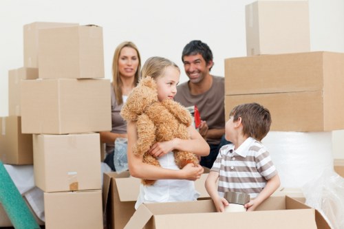 Local moving van handling furniture collection in North London